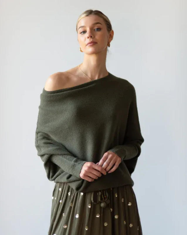 Feminine Knit Top with Bell Sleeve