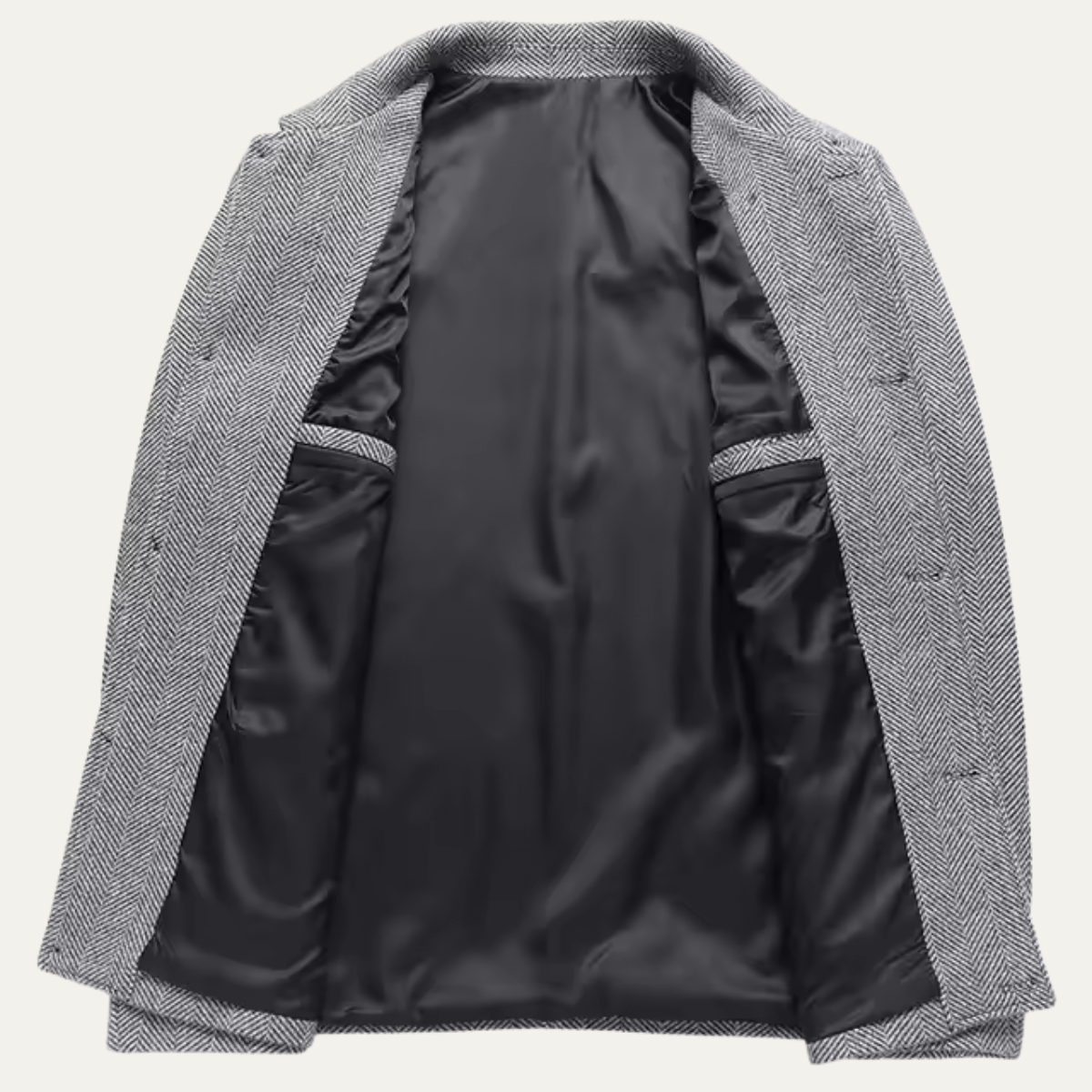 Heavy Mens Herringbone Coat with Pockets