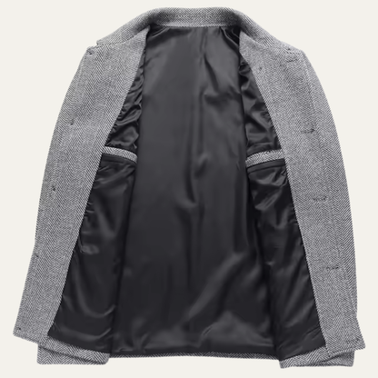 Heavy Mens Herringbone Coat with Pockets