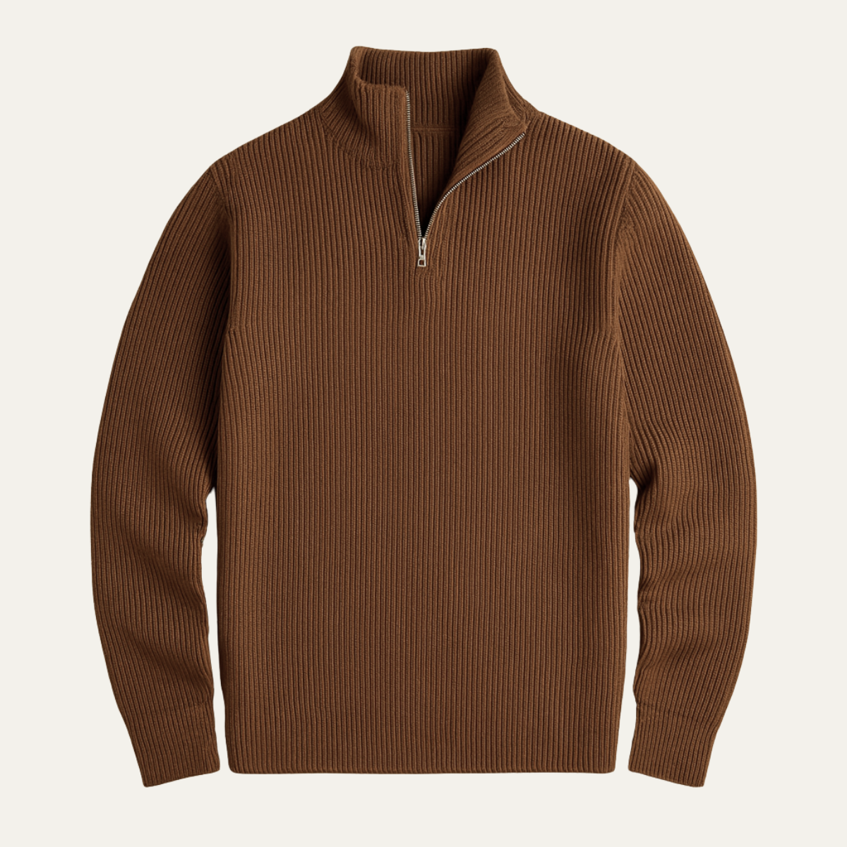 Men's Thick Cozy Mock Neck Half Zip Sweater - Nocini