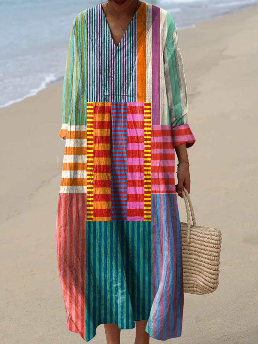 Vibrant Floral Bohemian Style Dress - Nocini