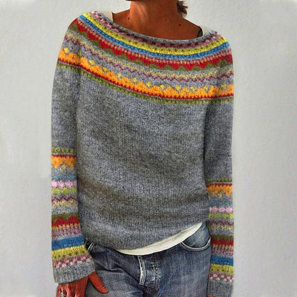 Cozy Women's Striped Crew Neck Sweater
