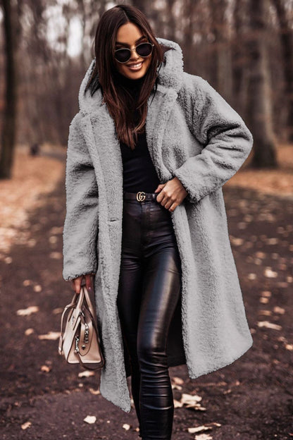 Soft Women's Casual Mid-Length Hooded Jacket