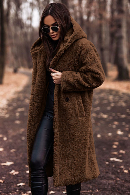 Soft Women's Casual Mid-Length Hooded Jacket