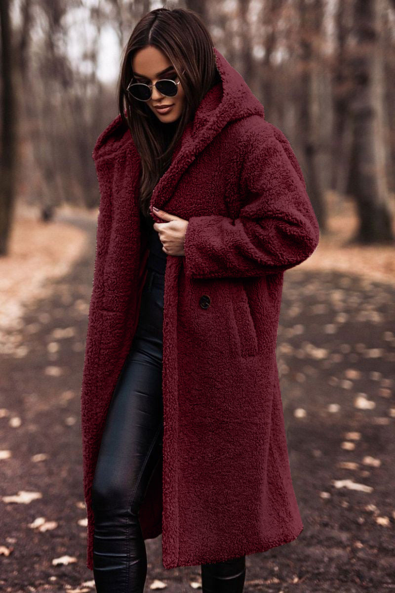 Soft Women's Casual Mid-Length Hooded Jacket