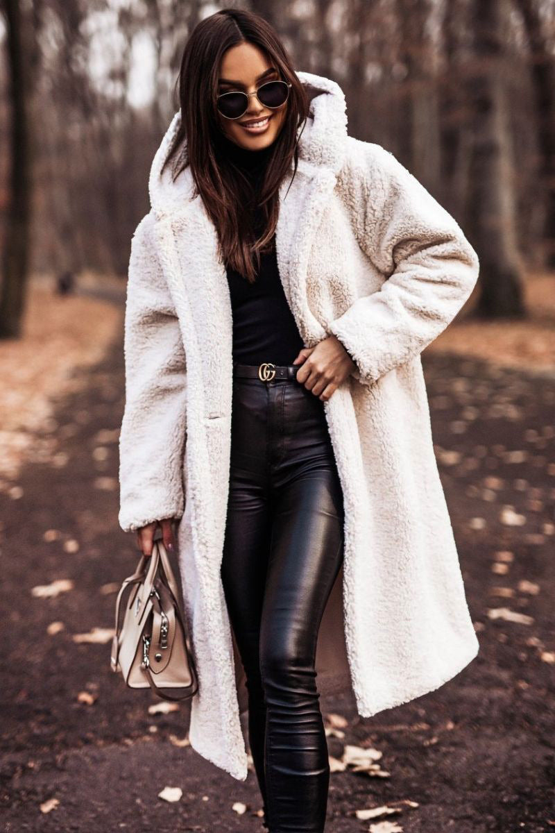 Soft Women's Casual Mid-Length Hooded Jacket