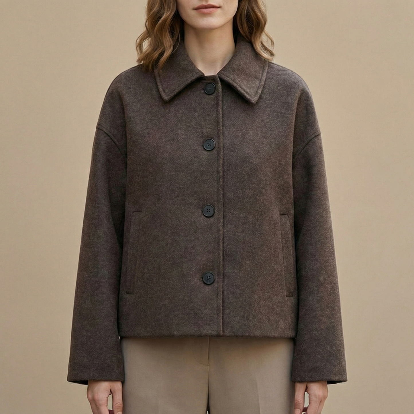 Relaxed Fit Collared Jacket for Women – Cozy & Practical Everyday Wear Caliboot