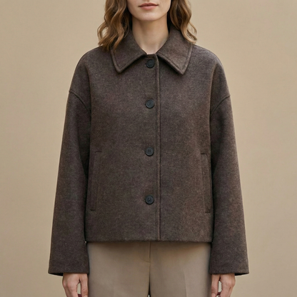 Relaxed Fit Collared Jacket for Women – Cozy & Practical Everyday Wear Caliboot