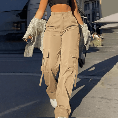 Comfortable High Rise Cargo Pants