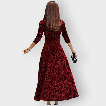 Luxurious Velvet Knee Length Dress