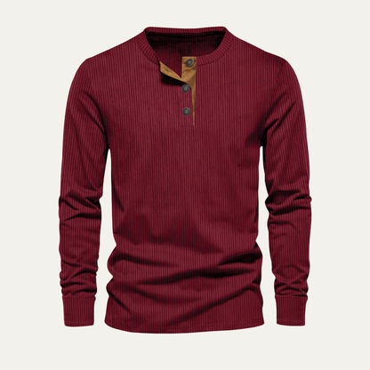 Rugged Men's Textured Crew Neck Casual Sweater