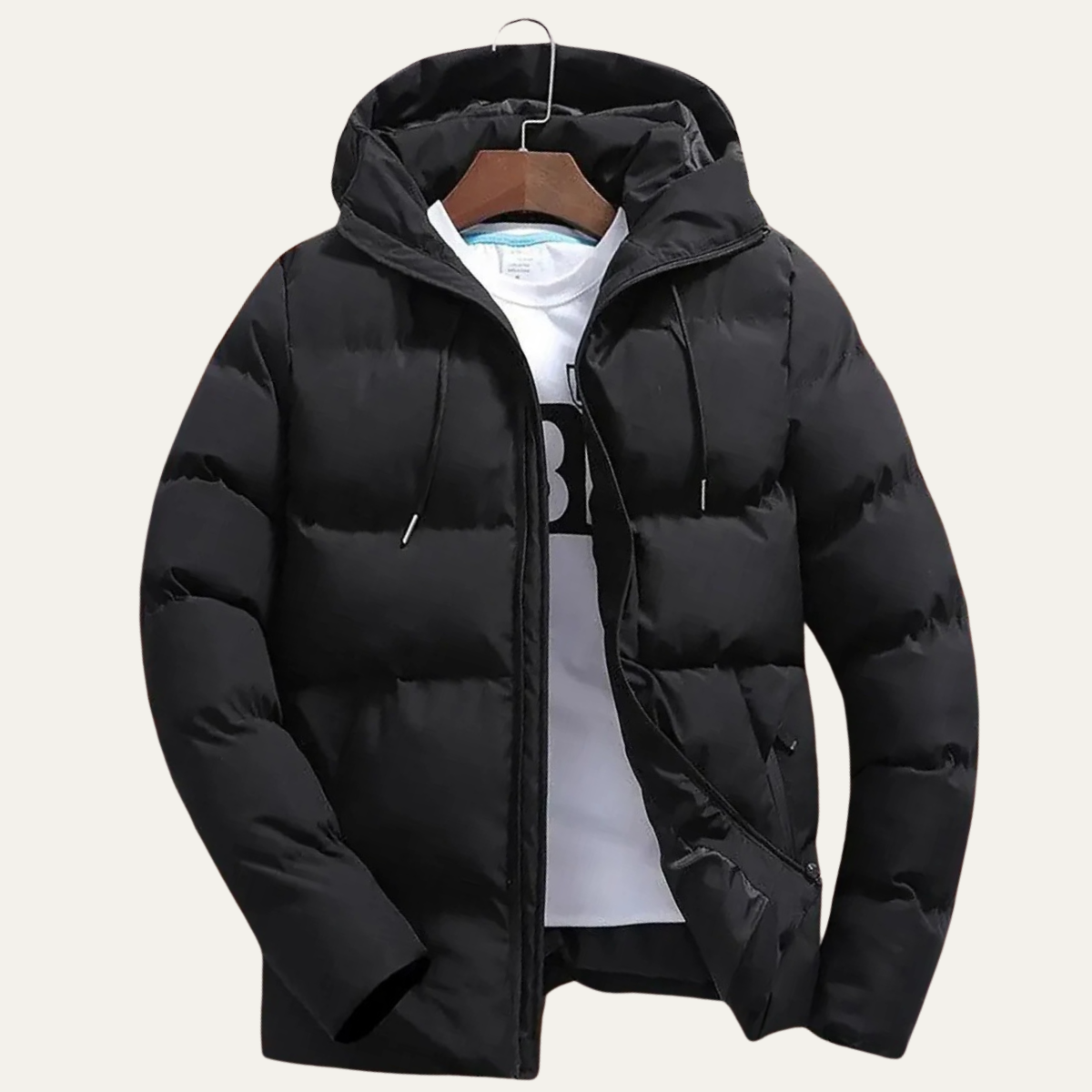 Thermal Men's Black Padded Down Winter Coat