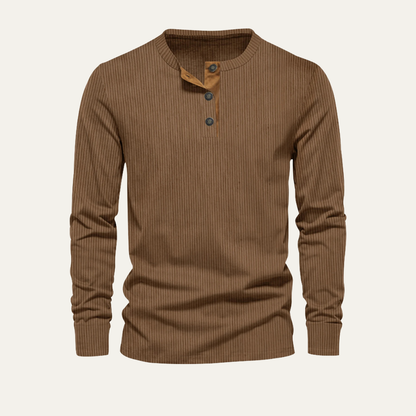 Rugged Men's Textured Crew Neck Casual Sweater