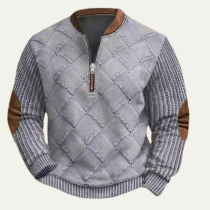 Relaxed Fit Men's Knitted Pattern Jumper Sweater