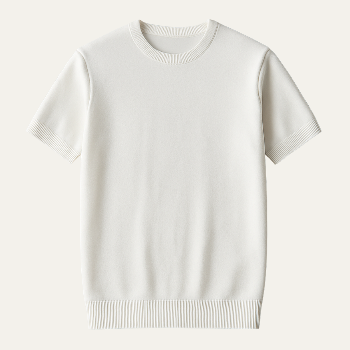 Luxury Men's Slim Fit Cashmere Short Sleeve Shirt