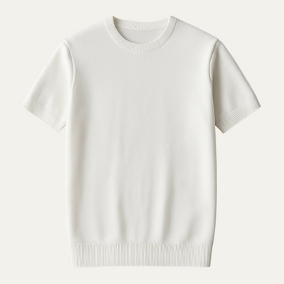 Luxury Men's Slim Fit Cashmere Short Sleeve Shirt