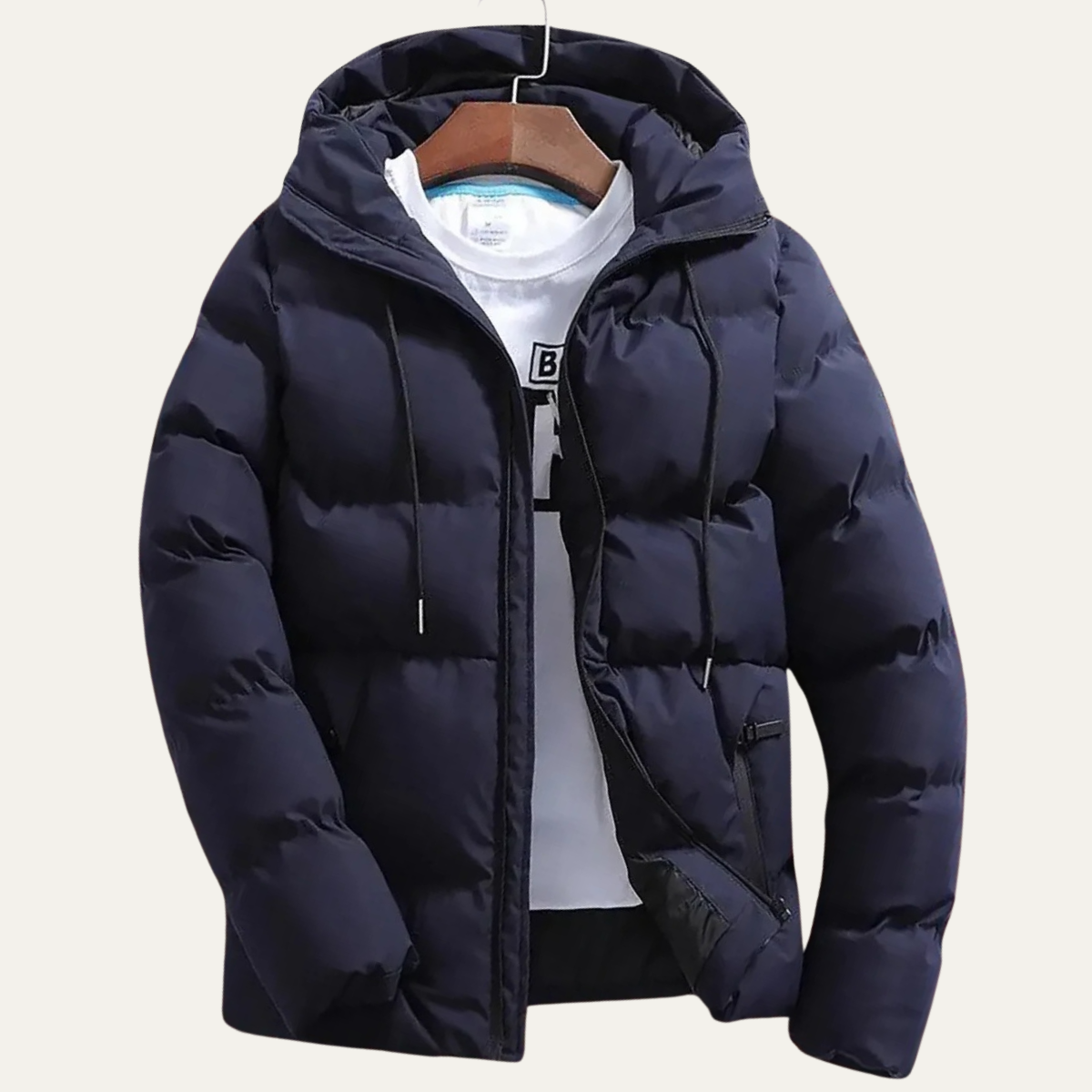 Thermal Men's Black Padded Down Winter Coat