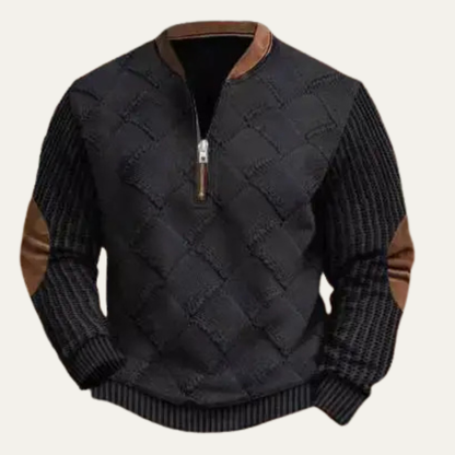 Relaxed Fit Men's Knitted Pattern Jumper Sweater - Nocini