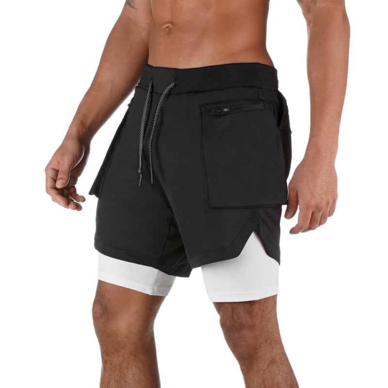 Men's Athletic Performance Shorts with Compression Liner