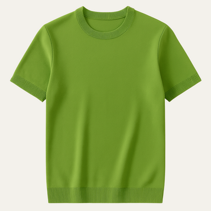 Luxury Men's Slim Fit Cashmere Short Sleeve Shirt