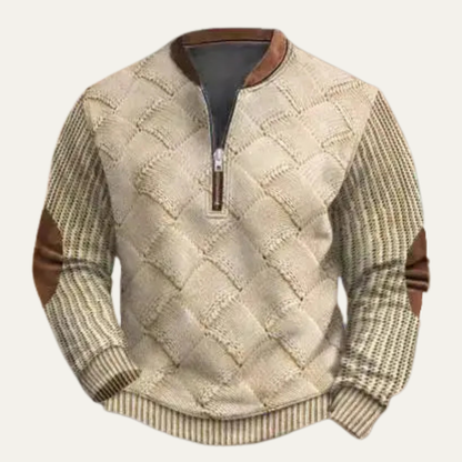 Relaxed Fit Men's Knitted Pattern Jumper Sweater