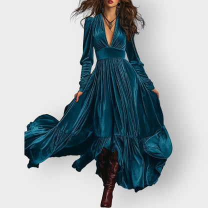 Classic Elegant Velvet Floor Length Dress