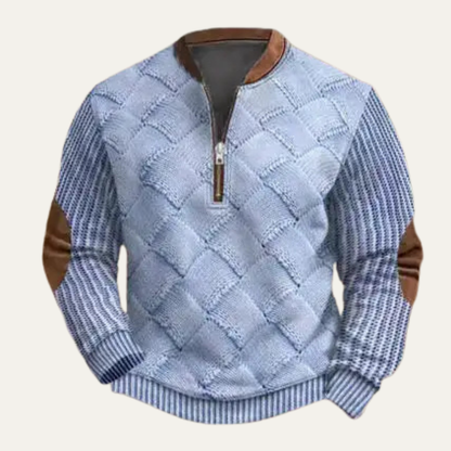 Relaxed Fit Men's Knitted Pattern Jumper Sweater