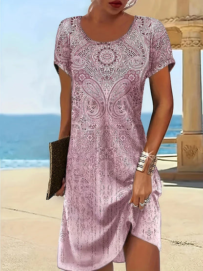 Casual Fit Short Sleeve Midi Dress
