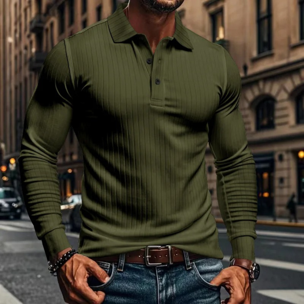 Classic Fit Men's Textured Polo Shirt