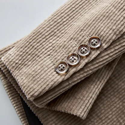 Slim Fit Brown Corduroy Suit Jacket