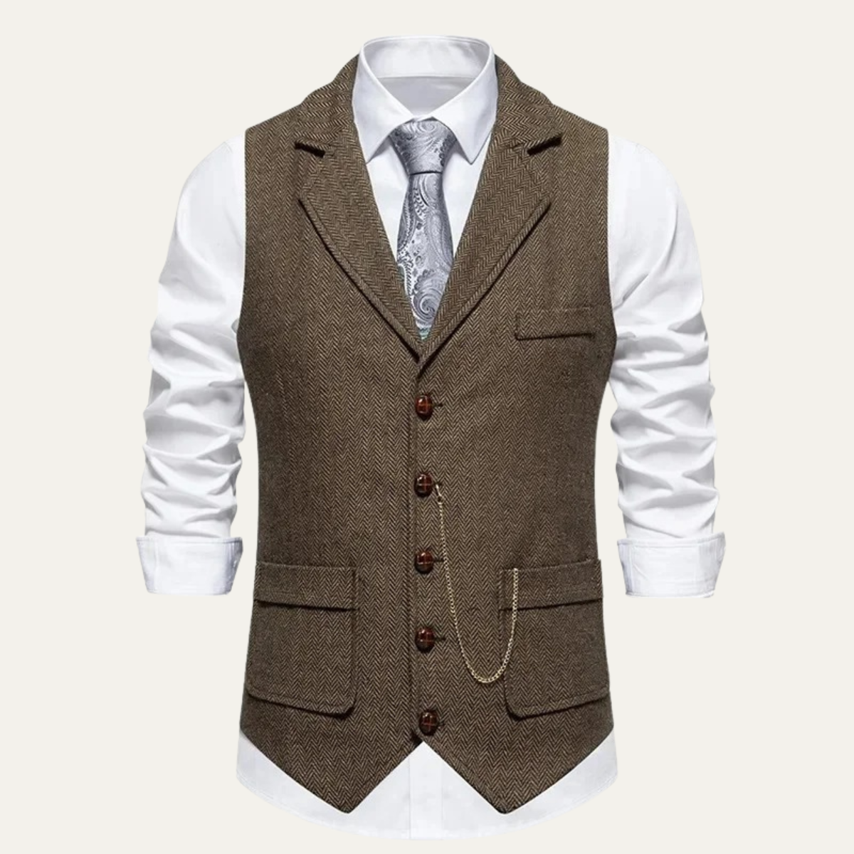 Traditional Mens Wool Tweed Waistcoat - Nocini