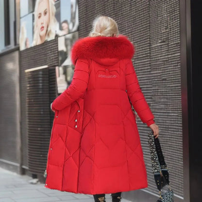 Warm Padded Parka with Faux Fur Hood