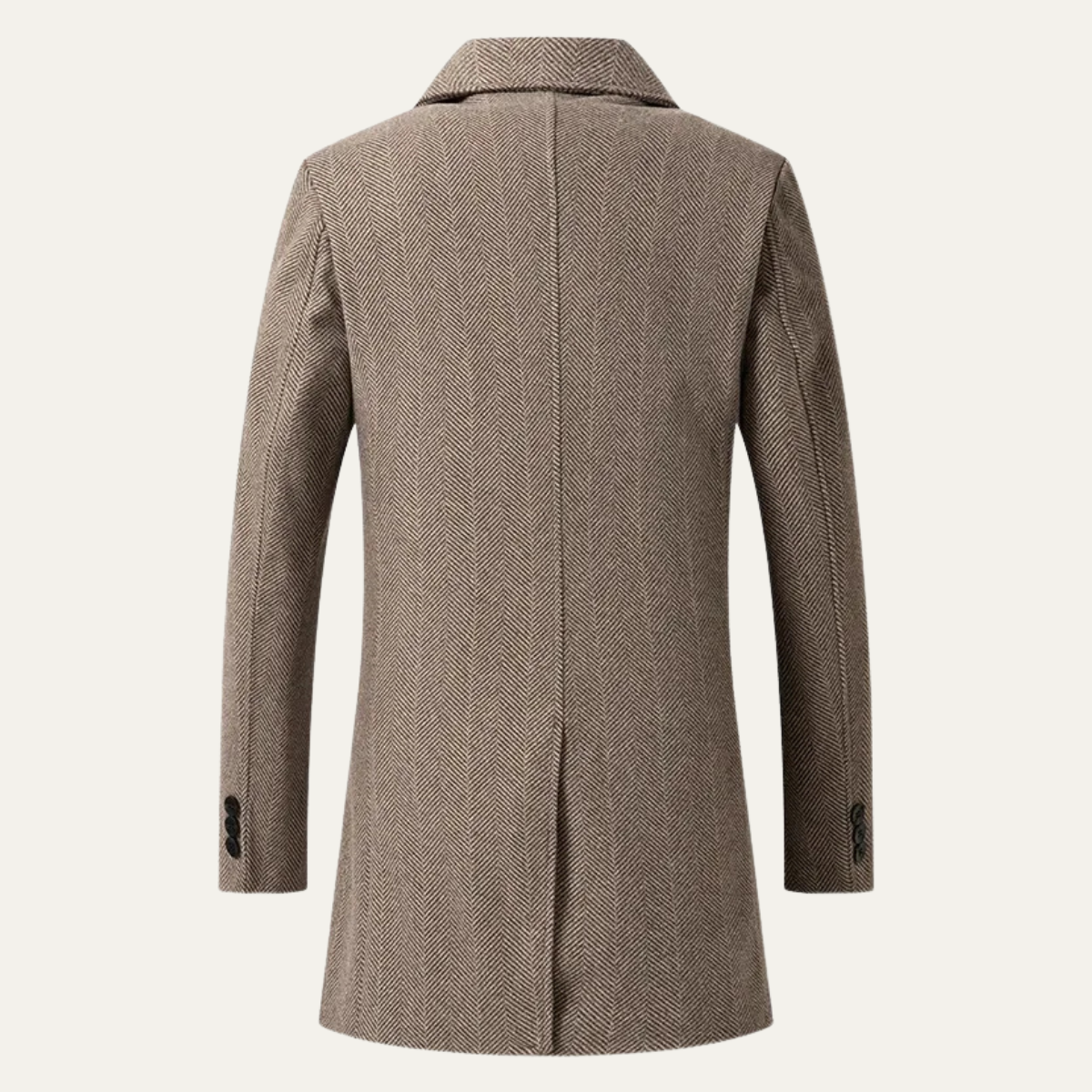 Classic Men's Wool Herringbone Tweed Coat