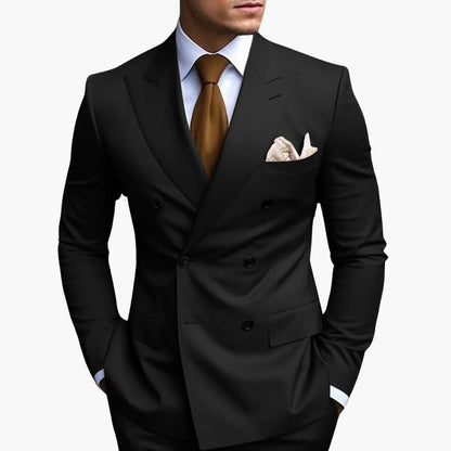 Classic 2 Piece Suit with Peak Lapels and Buttons