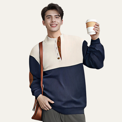 Relaxed Fit Mens Corduroy Pullover Sweater