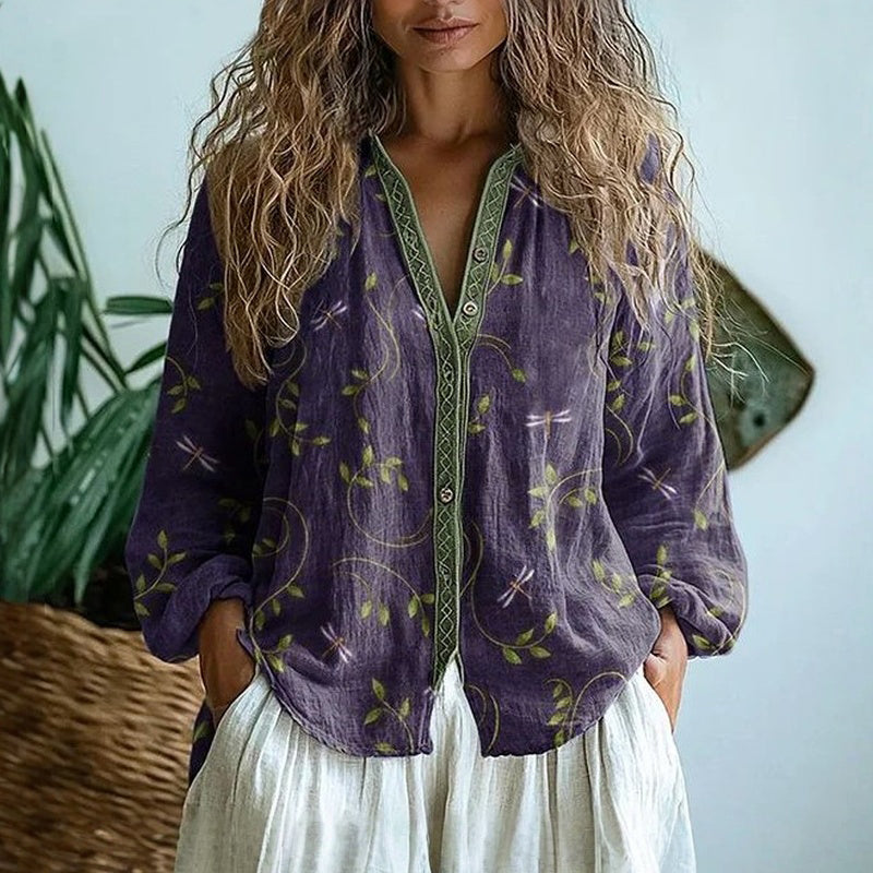 Casual Floral Print Blouse - Olytrend