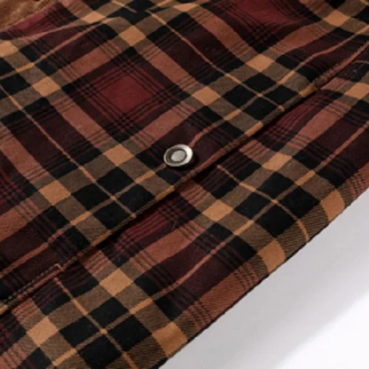 Rugged Plaid Flannel Shirt Jacket with Multiple Pockets