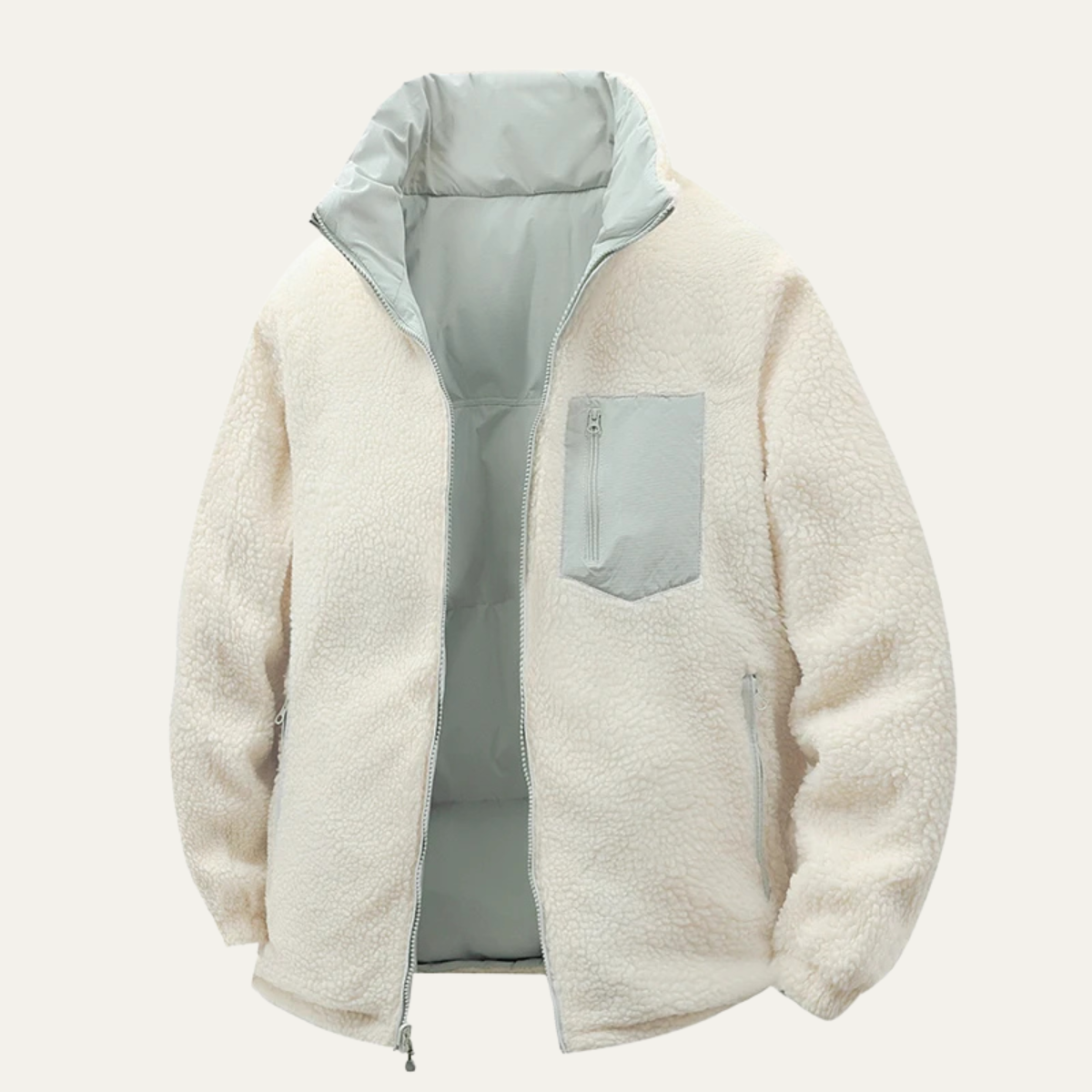 Thermal Double Layered Fleece Sherpa Mens Jacket