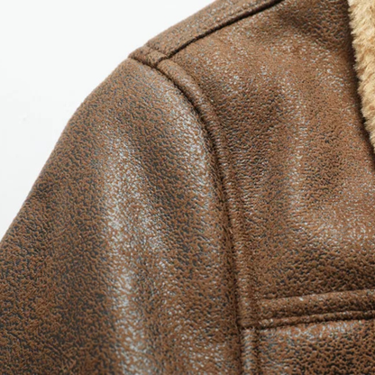 Cozy Men's Faux Leather Shearling Winter Jacket