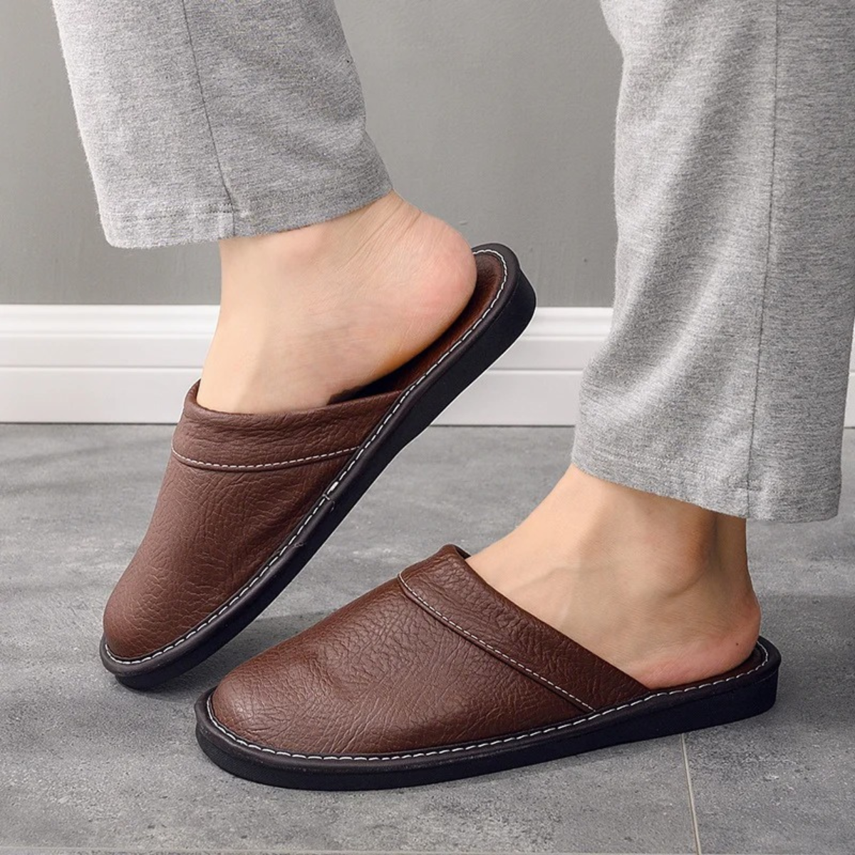 Comfortable Men's Leather Slippers