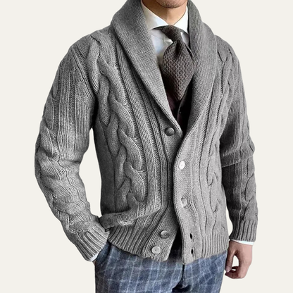 Cozy Men's Cable Knit Button Cardigan Sweater