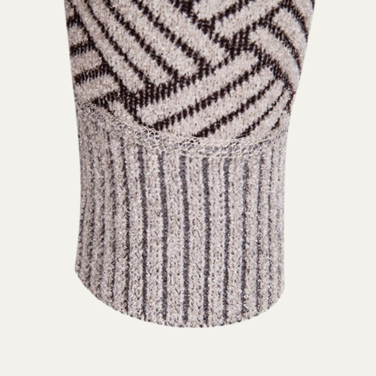 Classic Mens Knit Patterned Stand Collar Jacket