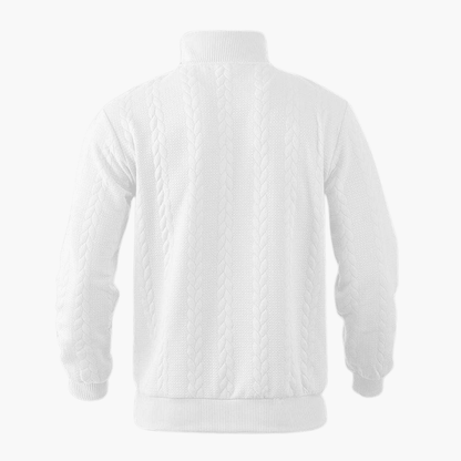 Classic Crew Neck Cable Knit Sweater for Men
