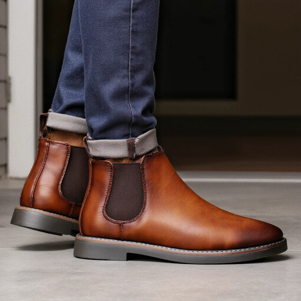 Vintage Men's Leather Chelsea Ankle Boots