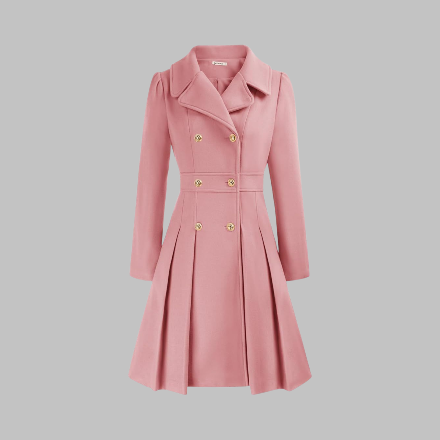 Elegant Double Breasted Long Coat
