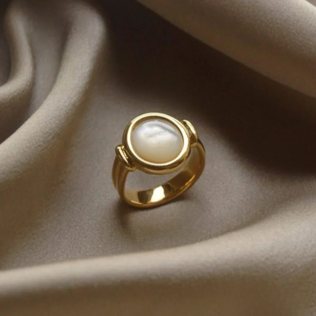 Elegant White Pearl Ring - Nocini