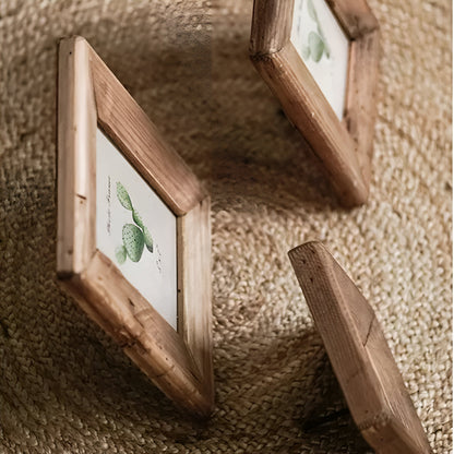 Rustic Wood Photo Frame With Distressed Texture