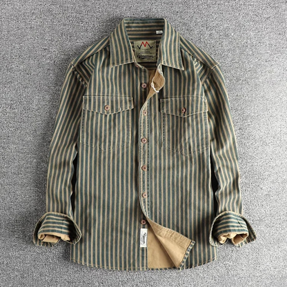 Classic Men's Striped Button Down Casual Shirt