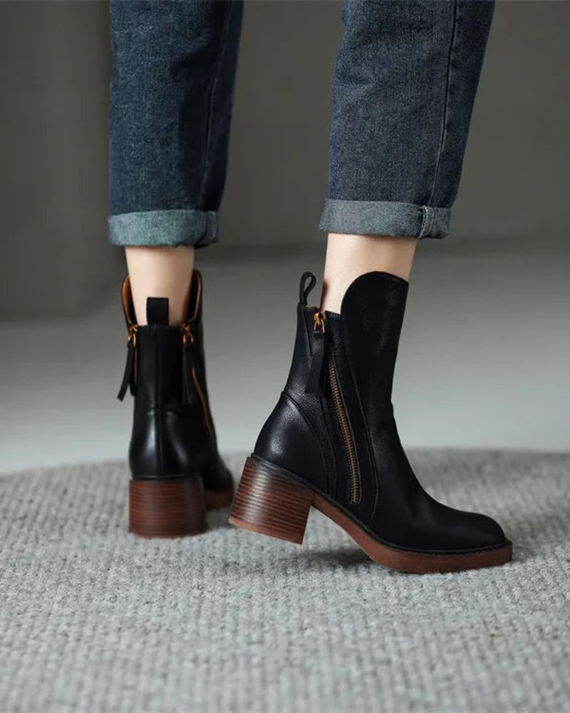 Stylish Low Heel Ankle Boots