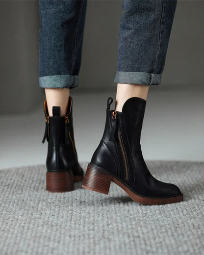 Stylish Low Heel Ankle Boots